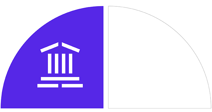 A white icon of a classical building with columns, resembling a courthouse. A white icon of a classical building with columns, resembling a courthouse.
